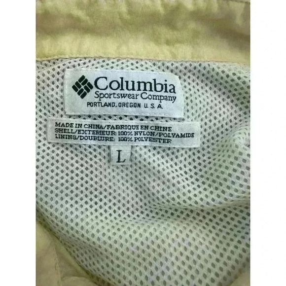 Men's Yellow PFG Bahama Short Sleeve Columbia Button Down Shirt Size L Large - Picture 3 of 8